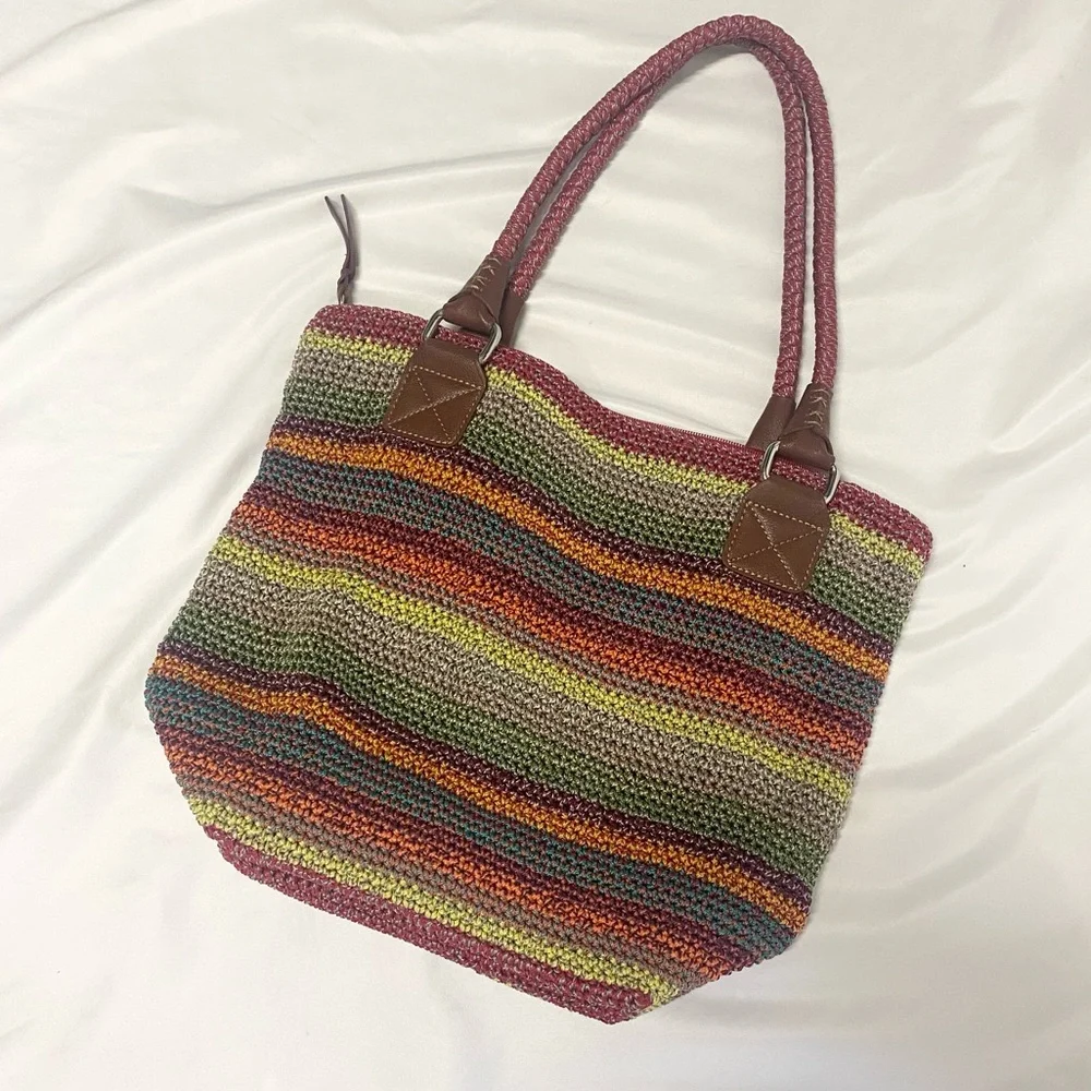 The Sak Multicolor Striped Cambria Crochet Tote Bag - Picture 7 of 11